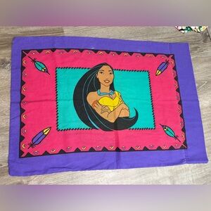 Vintage 90's Disney Pocahontas Twin Flat Sheet & Pillow Case